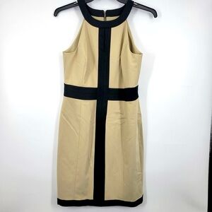 Ann Taylor Dress-Black/Tan with zipper back. Size 10